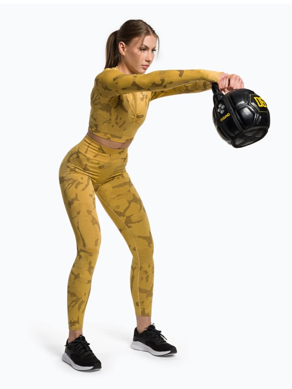 Gymshark Mustard Camo Seamless High-Waist Leggings